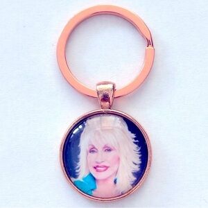 Dolly Parton Rose Gold Colour Handmade Keychain, NWT